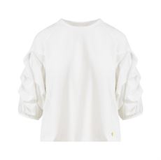 COSTER COPENHAGEN BLUSE, BLOUSE WITH PUFFY SLEEVES, WHITE